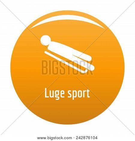 Luge Sport Icon. Simple Illustration Of Luge Sport Vector Icon For Any Design Orange