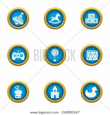 Playing Sequence Icons Set. Flat Set Of 9 Playing Sequence Vector Icons For Web Isolated On White Ba