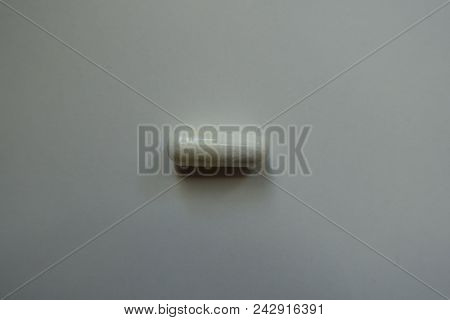 Top View Of White Capsule Of Magnesium Citrate