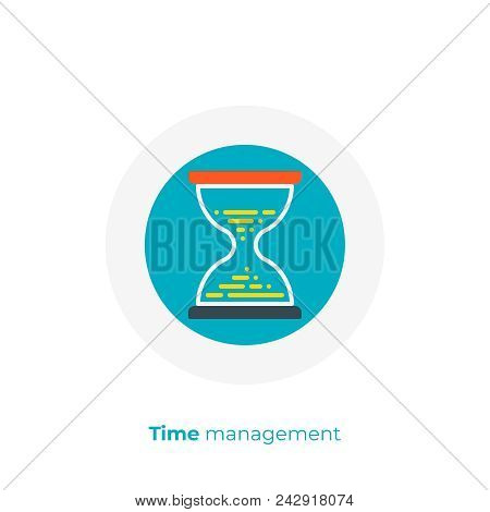 Business Terms Flat Art Icon, Digital Investment Timescales Vector Art, Cartoon Sand Watches Illustr