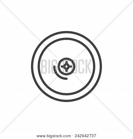 Cymbal Outline Icon. Linear Style Sign For Mobile Concept And Web Design. Drumset Instrument Simple 