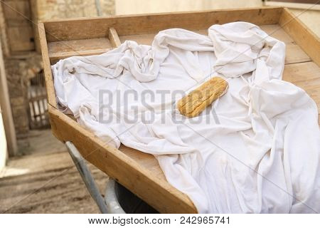 Italian Old Kitchen Bread Raw Preparation. Flour. Cammino Dei Briganti. The Walk Of The Brigands Fol