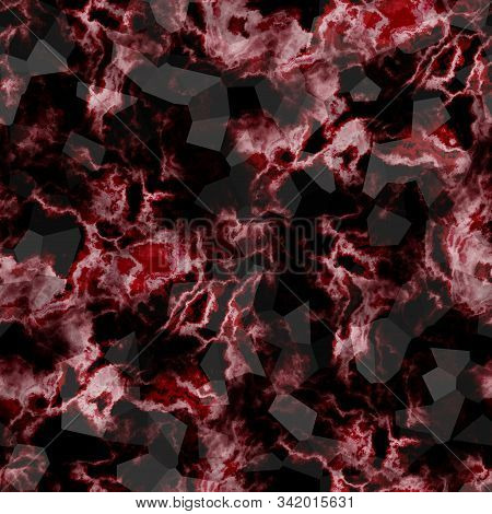 Mahogony Burgundy Red Seamless Mosaic Stony Surface Tileable Coarse Texture