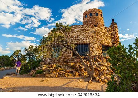 Grand Canyon Village, Arizona, Usa- 31 May 2015: Desert View Watchtower, Known As The Indian Watchto