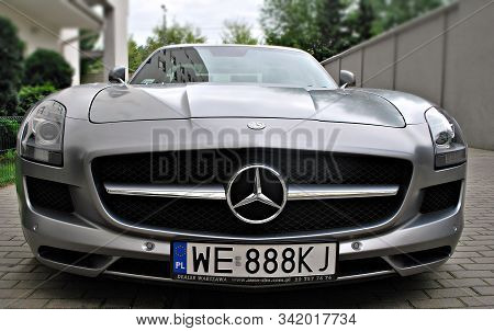Warsaw, Poland, September  2015, Motor Car Mercedes-benz C197 Sls Amg At The City Street