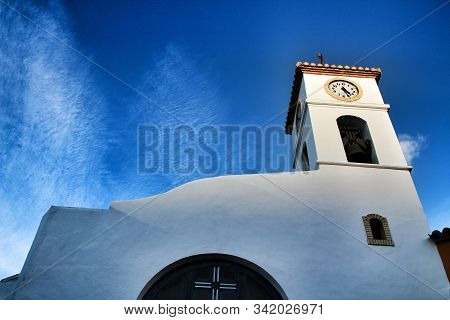 Beautiful San Miguel Arcangel Church Facade In Carricola Village, Valencia, Spain.