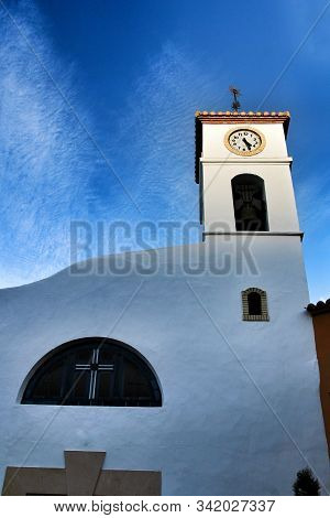 Beautiful San Miguel Arcangel Church Facade In Carricola Village, Valencia, Spain.