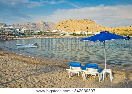 Haraki Beach Charaki  Rhodes Greece Sunset