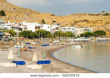 Haraki Beach Charaki  Rhodes Greece Sunset