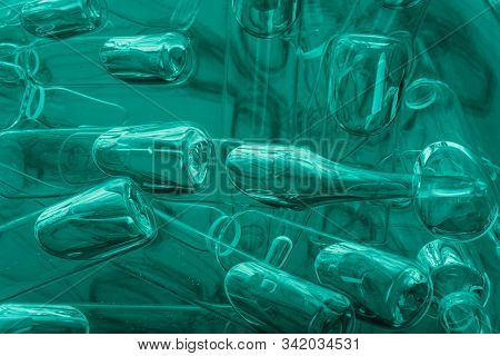 Glass Medical Ampoule Vial For Injection. Medicine Is Liquid Sodium Chloride With Of Aqueous Solutio