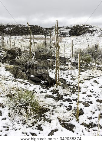 Winter Snow On South Table Mountain Outside Of Golden Colorado.