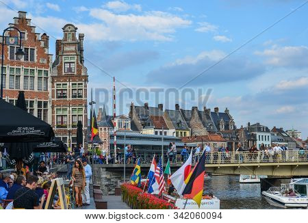 Panorama View Of Ghent Cityscape