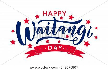 Waitangi Day. New Zealand. Hand Lettering Design For Waitangi Day. Vector Illustration
