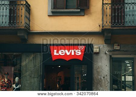 Italy, Milan, May 30, 2019: Livis Company Sign At The Entrance To The Store.
