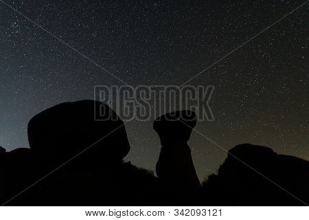 Night Photography In Natural Area Of Barruecos. Extremadura. Spain.