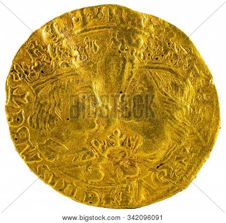 Ancient Spanish Gold Coin Of The Kings Fernando E Isabel. Catholic Kings. Coined In Valencia. Ducado