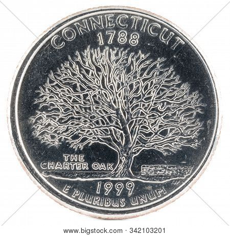 United States Coin. Quarter Dollar 1999 P. Reverse. Usa.