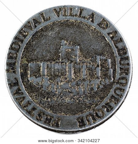 Coin Minted For The Medieval Festival Of Villa De Albuquerque. Extremadura. Spain. Obverse.