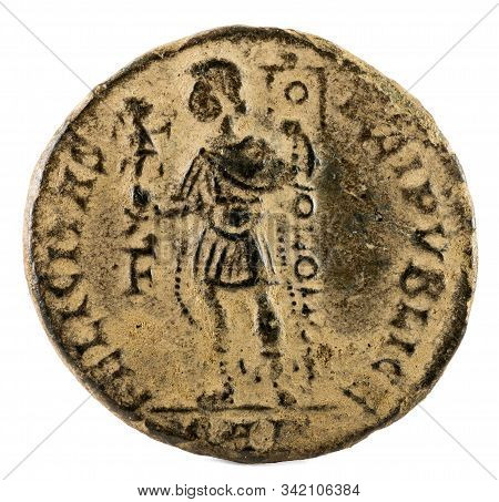 Ancient Roman Copper Coin Of Emperor Magnentius. Reverse.