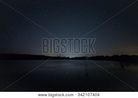 Night Landscape Near Montehermoso. Caceres. Extremadura. Spain