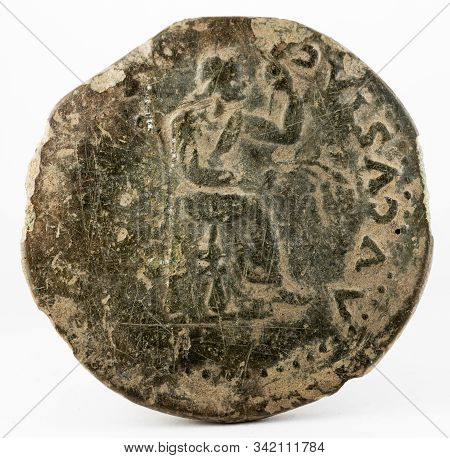 Dupondius. Ancient Roman Bronze Coin Of Emperor Tiberius. Livia. Minted In Emerita Augusta. Current 