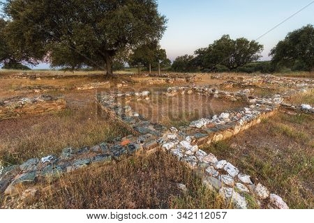 Ancient Roman Villa Of Los Terminos In Monroy. Extremadura. Spain.