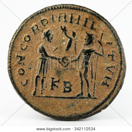 Antoninianus. Ancient Roman Copper Coin Of Emperor Diocletian. Reverse.