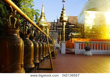 Golden Bells At Wat Phra Singh Woramahawihan In Chiang Mai, Thailand