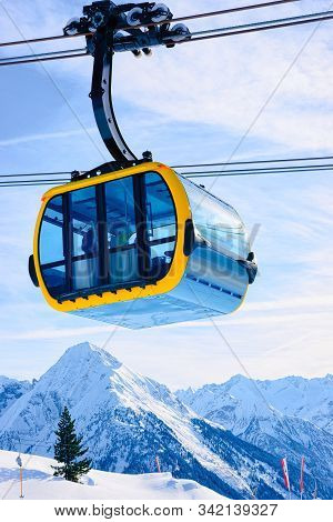 Cable Car At Penken Ski Resort At Tyrol In Austria