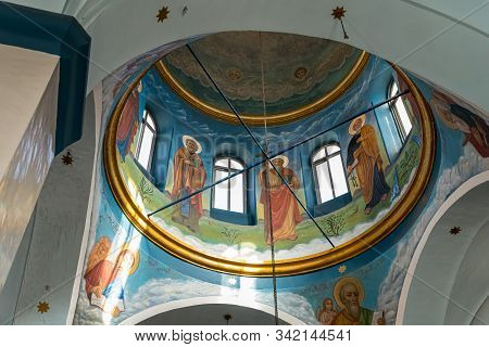 Jerusalem, Israel, December 28, 2018 : The Interior Of The St. Nicholas Church Dungeon In Bayt Jala 
