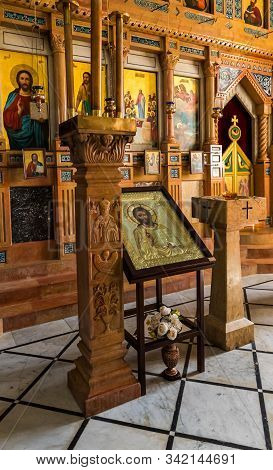 Jerusalem, Israel, December 28, 2018 : The Interior Of The St. Nicholas Church Dungeon In Bayt Jala 