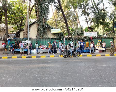 Mumbai, India - April, 2017: Cityscape Of Mumbai Near Chhatrapati Shivaji Maharaj Terminus Railway S