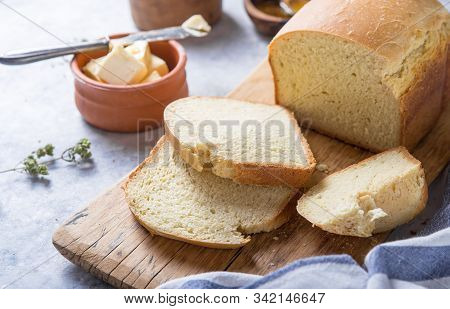Fresh Homemade Crisp Bread, Top View. French Bread. Bread At Leaven. Unleavened Bread. Fresh Homemad