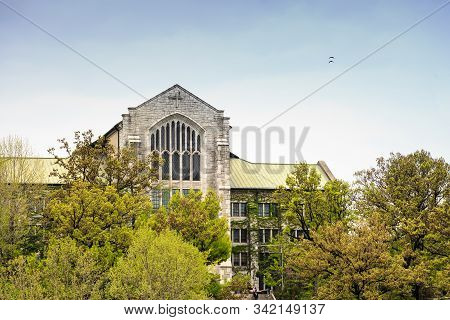 Seoul, South Korea-26 Apr 2019: Ewha Womans University , Famous All Female University With The Vinta