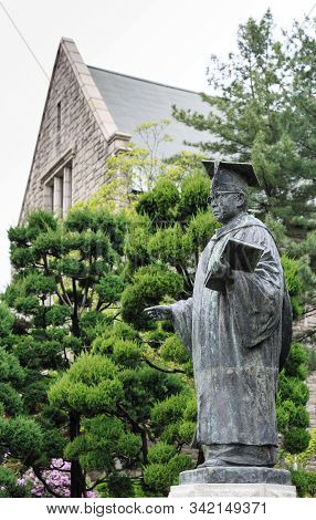 Seoul, South Korea-26 Apr 2019: Ewha Womans University , Famous All Female University With The Vinta