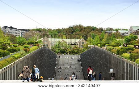 Seoul, South Korea-26 Apr 2019: Ewha Womans University , Famous All Female University With The New M