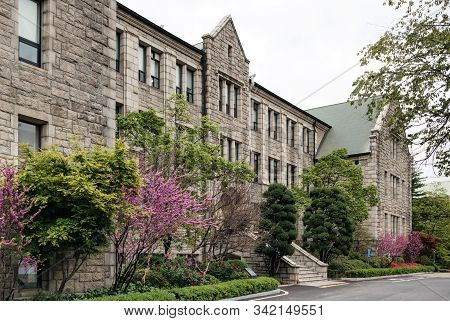 Seoul, South Korea-26 Apr 2019: Ewha Womans University , Famous All Female University With The Vinta