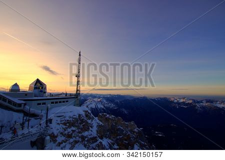 Sunset On The Summit Of The Zugspitze