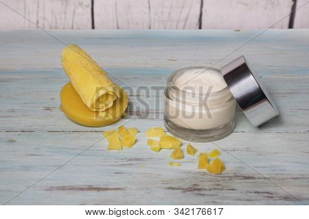 Cold Cream Of Almonds, Rose Water And Virgin Beeswax, In Glass Jar