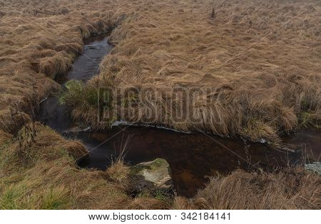 Chomutovka River Near Chomutov Town In Winter Color Morning