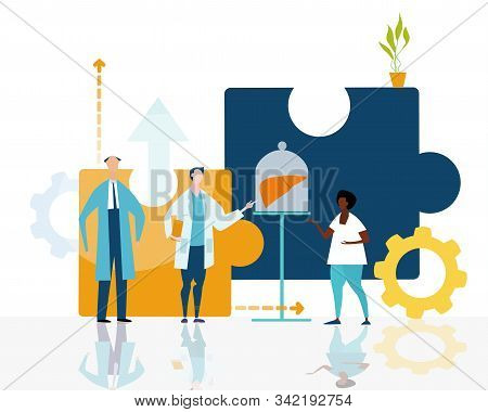 Doctor Making Talk About Organs Transplant.  Medical And Health Concept Illustration