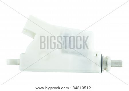 Fuel Door Lock Actuator With Electric Connector, The Car Spare Part Isolated On A White Background U