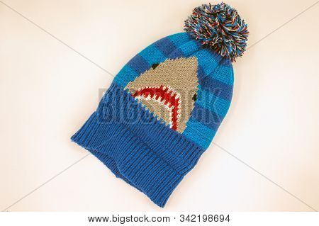 Child's Blue Bobble Hat