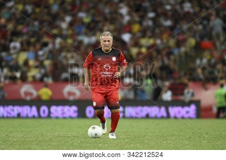 Rio, Brazil - December 28, 2019: Zico Player During A Soccer Game Of The All-stars Game In The Marac