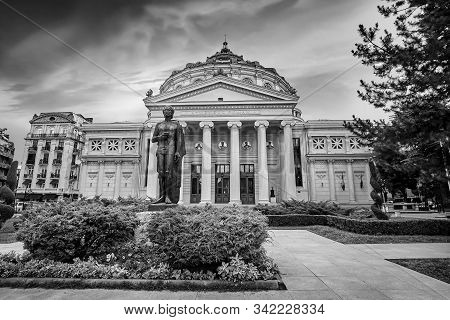 Bucuresti Bucharest Ateneul Roman Black And White Photography