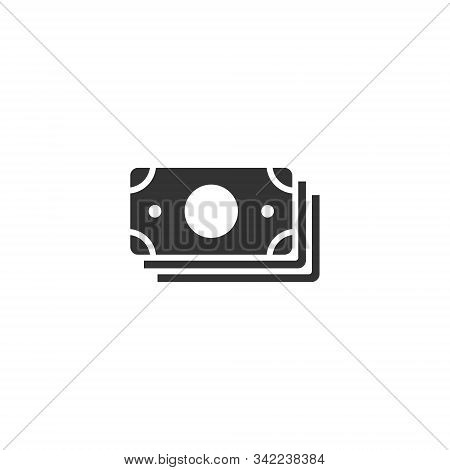 Money Currency Banknote Icon In Flat Style. Dollar Cash Vector Illustration On White Isolated Backgr