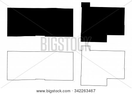 Poinsett And Searcy County, Arkansas (u.s. County, United States Of America,usa, U.s., Us) Map Vecto