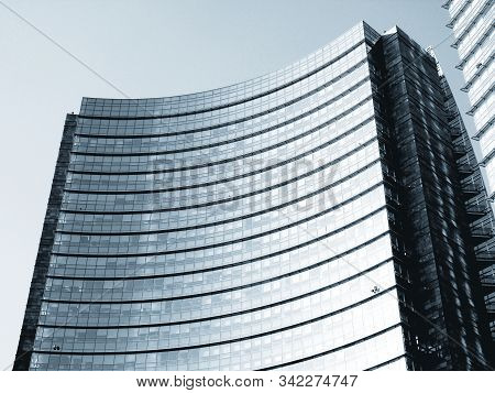 Milan, Italy - 12/22/2019: An Amazing Caption To The City Of Milan In Winter Days . Large Panoramic 