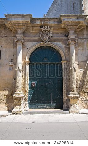 Moschettini palace. Martano. Puglia. Italy.