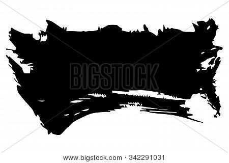 Black Brush Stroke, Background, Isolated On White Background Stock Vector Illustration, For Design A